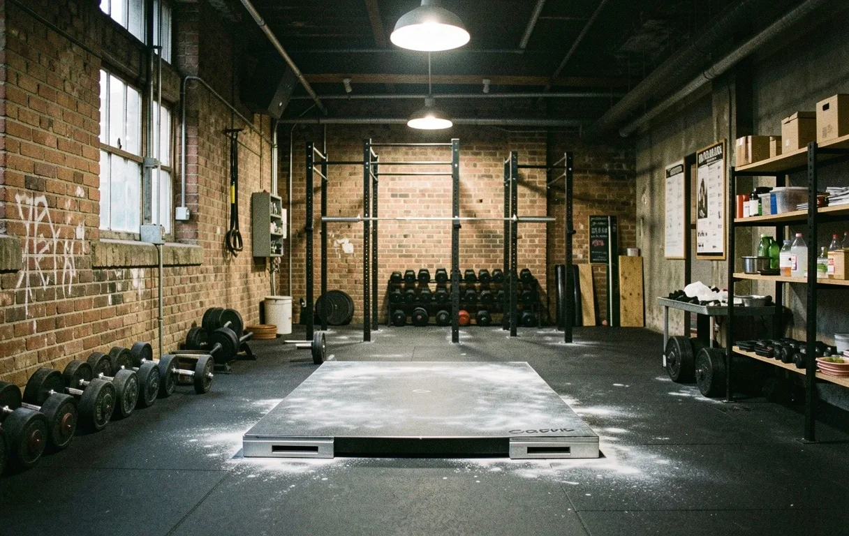 Industrial gym training floor